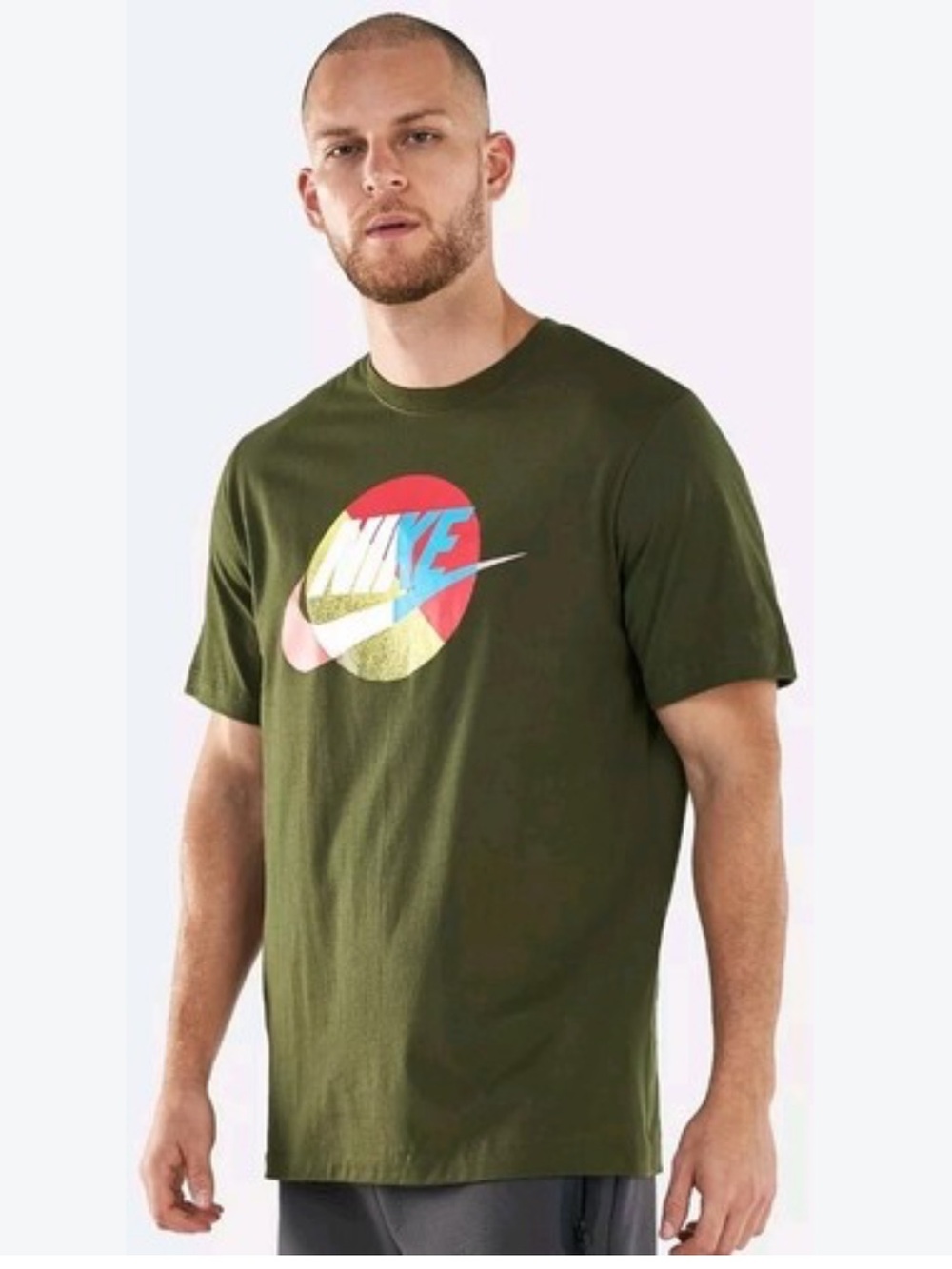 Nike Olive Green Futura Logo Short Sleeve Tee